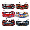 Cotton Flat Cord Bracelets Set PW-WG25250-03-1