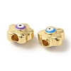 Brass Enamel Beads KK-R162-053G-2