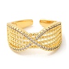 Infinity Brass Micro Pave Cubic Zirconia Open Cuff Rings RJEW-U008-39G-2