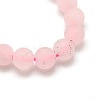 Frosted Natural Rose Quartz Round Bead Strands G-M064-4mm-09-2