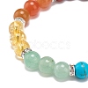 Natural & Synthetic Mixed Stone & Alloy Round Beaded Stretch Bracelet BJEW-JB08572-5