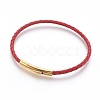 Braided Leather Cord Bracelet Making MAK-L018-02B-M-2