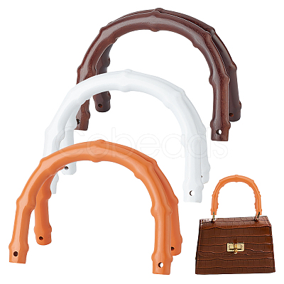 PandaHall Elite 6Pcs 3 Style Wooden U-Shaped Bag Handles FIND-PH0010-40-1