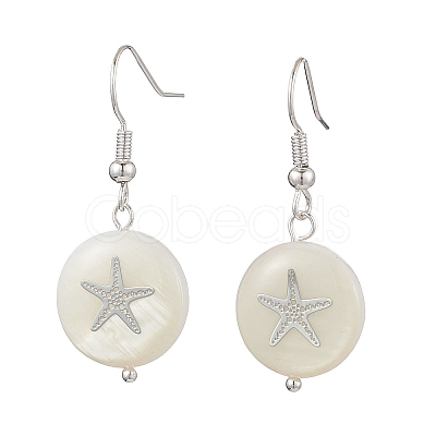 Natural Freshwater Shell Dangle Earring EJEW-JE05914-1