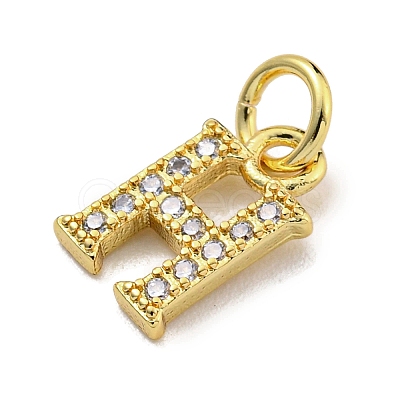 Initial Letter Brass with Cubic Zirconia Charms KK-Q814-26H-G-1