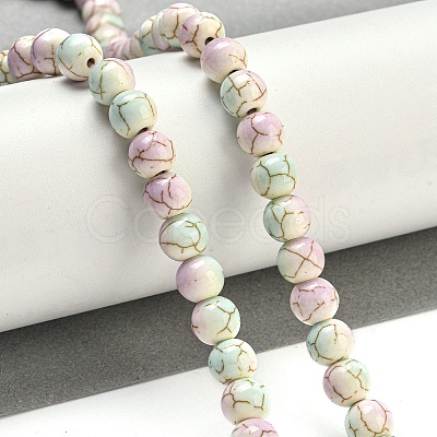 Baking Paint Synthetic Turquoise Beads Strands G-H060-03B-1