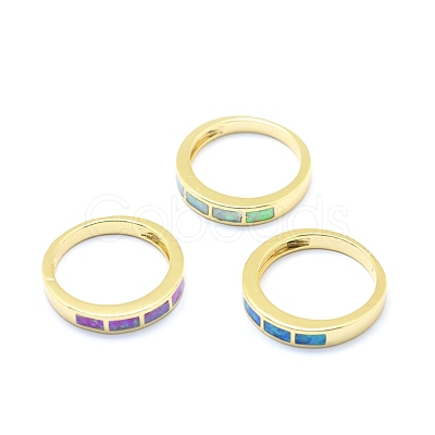 Synthetic Opal Finger Rings RJEW-O026-04G-1