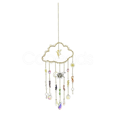 Metal Hanging Suncatchers HJEW-P018-D03-1