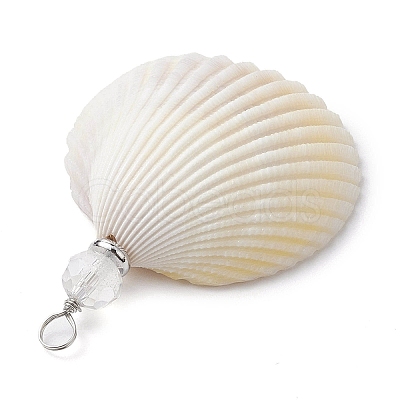 4 Styles Natural Shell Big Pendants PALLOY-JF02637-1