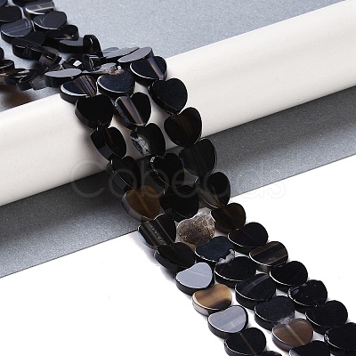 Natural Black Agate Beads Strands G-NH0011-G04-01-1