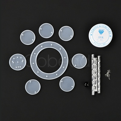 DIY Flat Round Wind Chime Making Kits DIY-P028-22-1