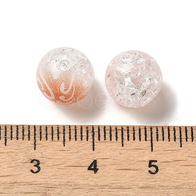 Duotone Spray Painted Crackle Acrylic Beads OACR-G029-02G-1