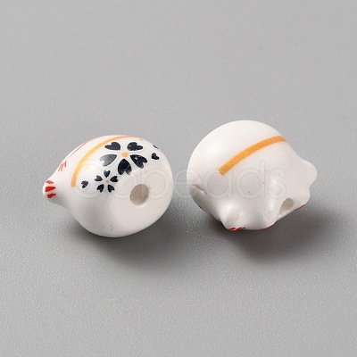 Handmade Porcelain Beads PORC-WH0006-02H-1