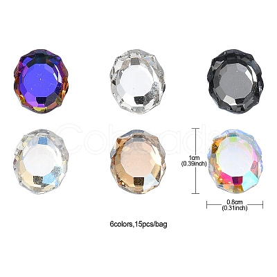 Flat Back K9 Glass Rhinestone Cabochons MRMJ-YW0001-064A-1