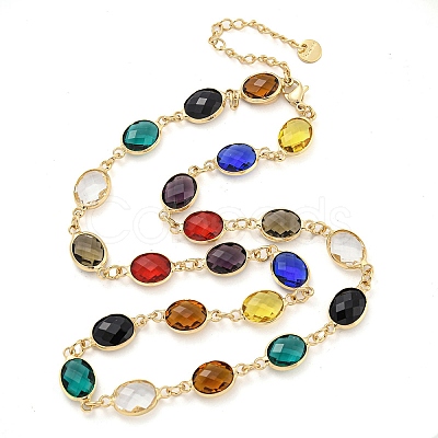 Glass Necklace NJEW-C047-01B-KCG-1