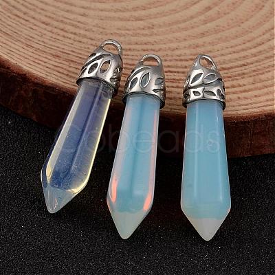 Bullet Natural & Synthetic Mixed Stone Pointed Pendants G-E332-C-1