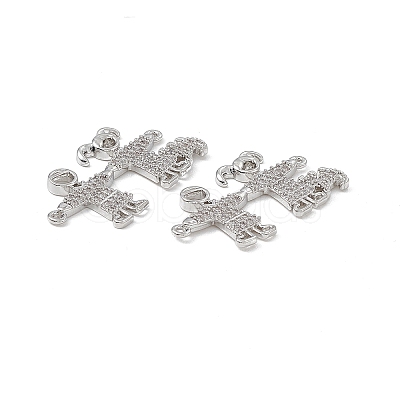 Brass Micro Pave Clear Cubic Zirconia Connector Charms KK-E068-VB333-1