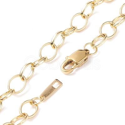 Brass Cable Chain Necklace for Men Women NJEW-JN03735-1