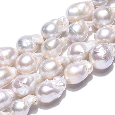 Natural Baroque Pearl Keshi Pearl Beads Strands PEAR-S019-02C-01-1