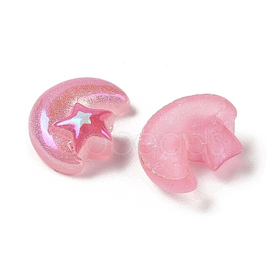 Glitter Plated Resin Cabochons RESI-H163-05B-1