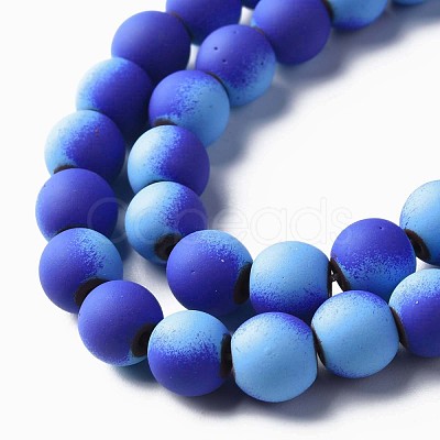 Spray Painted Non-magnetic Synthetic Hematite Beads Strands G-N337-01G-1