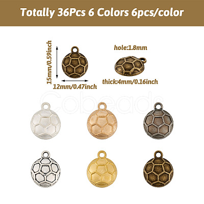 Cheriswelry 36Pcs 6 Colors Alloy Charms FIND-CW0001-19-1