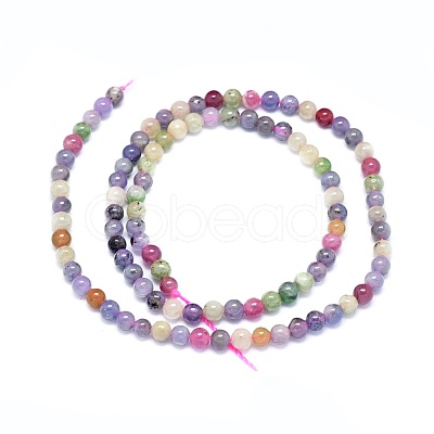 Natural Tanzanite Stone & Tourmaline Beads Strands G-O180-10-4mm-1