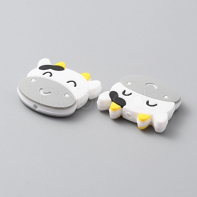 Cow Head Food Grade Silicone Beads SIL-WH0002-74B-1