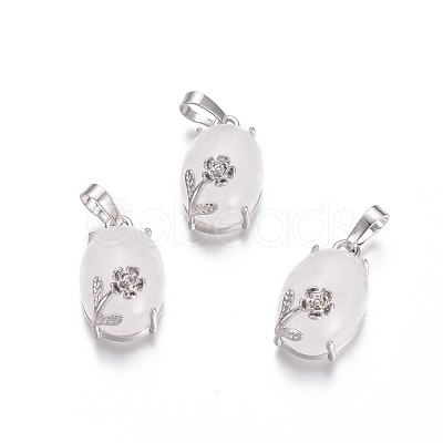 Natural Quartz Crystal Pendants G-L512-I16-1