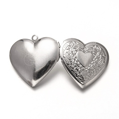 Non-Tarnish 316 Stainless Steel Locket Pendants STAS-P268-01B-P-1