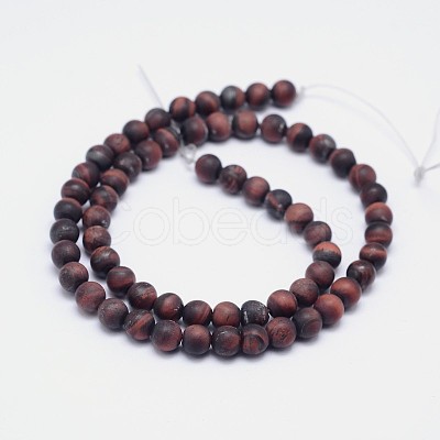 Natural Tiger Eye Round Bead Pendants X-G-F255-01-8mm-1