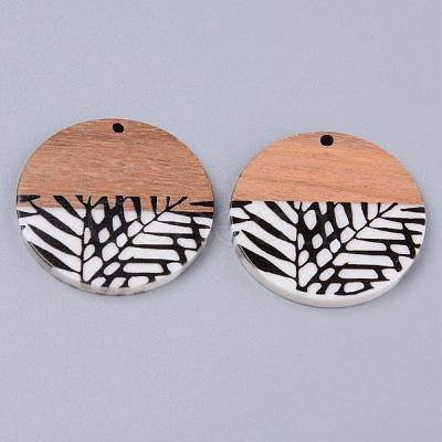 Resin & Walnut Wood Pendants X-RESI-R428-09-1