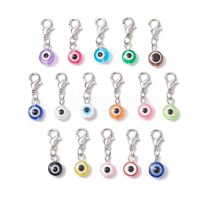 16Pcs 16 Styles Evil Eye Resin Pendant Decorations HJEW-JM01952-02-1