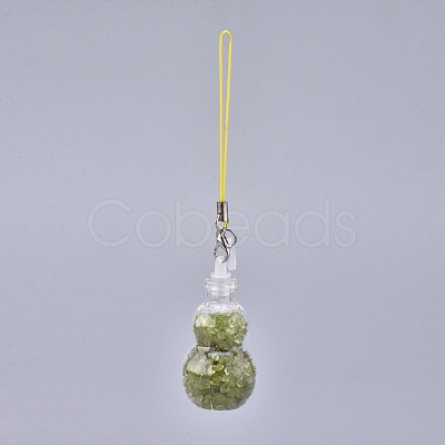 Transparent Glass Wishing Bottle Pendant Decoration HJEW-K033-B07-1