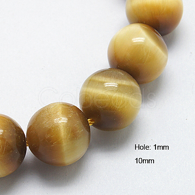 Natural Gold Tiger Eye Beads Strands G-G212-10mm-18-1