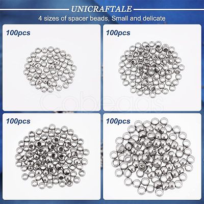 Unicraftale 304 Stainless Steel Crimp Beads STAS-UN0011-78P-1