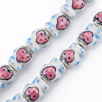 Handmade Porcelain Bead Strands PORC-N007-14F-1