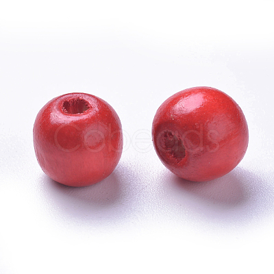 Dyed Natural Wood Beads WOOD-Q006-10mm-01-LF-1