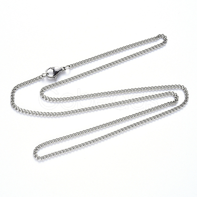 Non-Tarnish 304 Stainless Steel Curb Chain Necklace NJEW-S420-001A-P-1