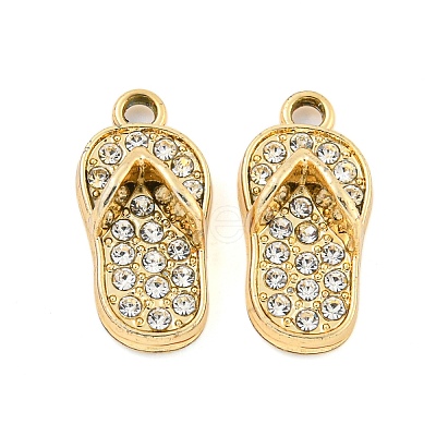 UV Plating Alloy Rhinestone Pendants ALRI-C009-05G-1