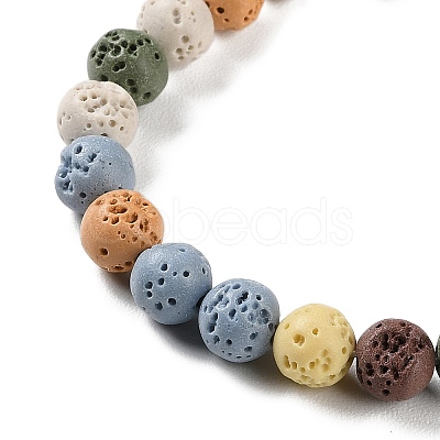 Synthetic Lava Rock Dyed Beads Strands G-H311-08B-07-1