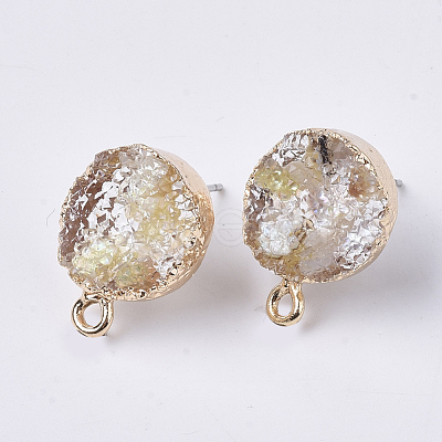 Druzy Resin Stud Earring Loops X-RESI-S383-028F-1