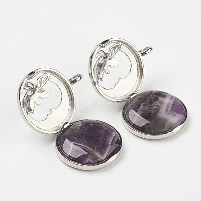 Natural Amethyst Pendants G-G910-H09-1