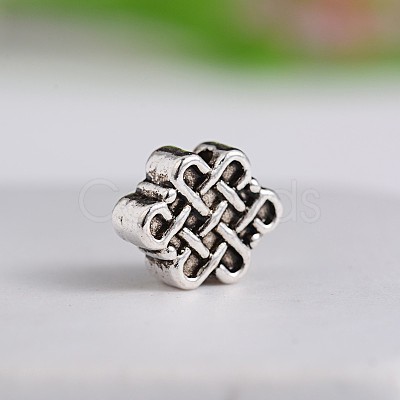 Tibetan Style Chinese Knot Zinc Alloy Beads TIBEB-M028-06AS-1