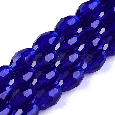 Transparent Glass Beads Strands EGLA-A037-T6x8mm-D12-1