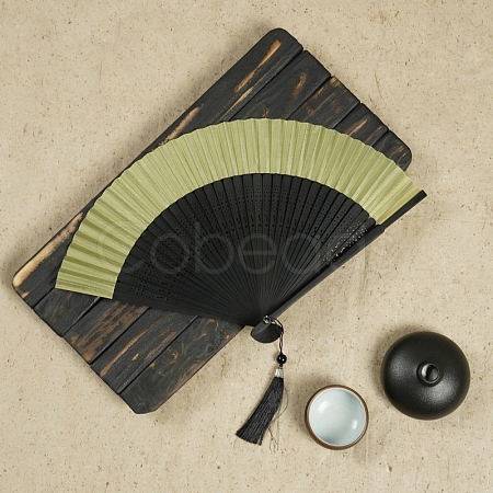 Chinese Style Wood Folding Fan with Tassel PW-WG4D112-05-1