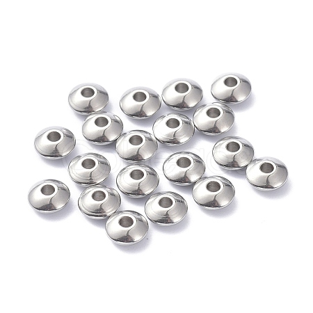 Flat Round 304 Stainless Steel Spacer Beads STAS-XCP0001-45-1