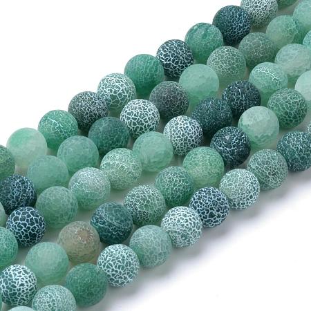 Natural & Dyed Crackle Agate Bead Strands G-T056-6mm-06-1