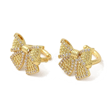 Rack Plating Brass Micro Pave Cubic Zirconia Cuff Earrings EJEW-R162-22G-1