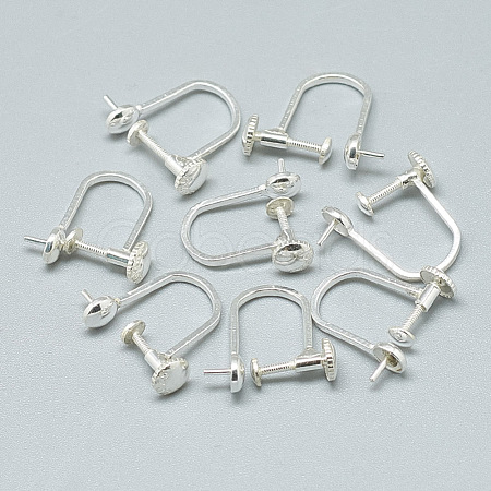 925 Sterling Silver Clip-on Earring Findings STER-T002-169S-1
